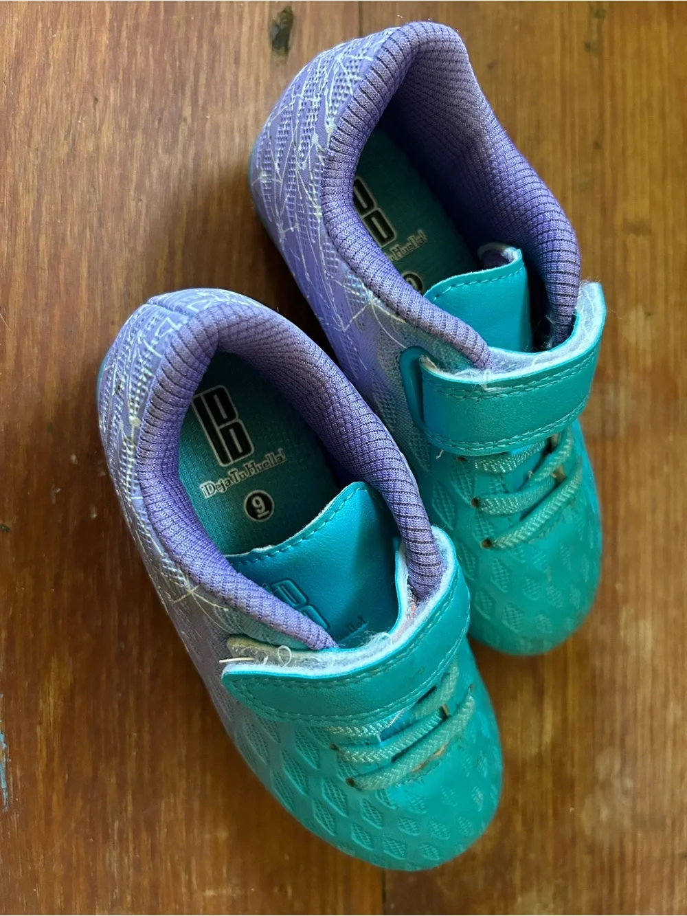 Kids Turquoise & Purple soccer cleats
